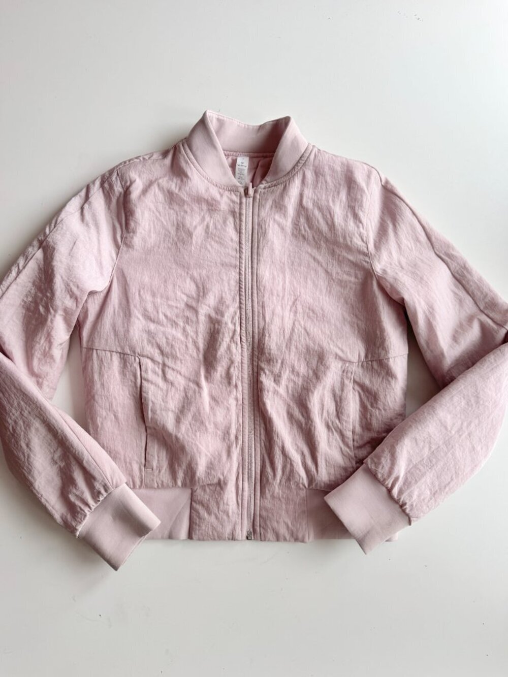 LULULEMON Non-Stop Reversible Misty Pink Water Repellent Bomber Jacket, Size 4 - Picture 6 of 16